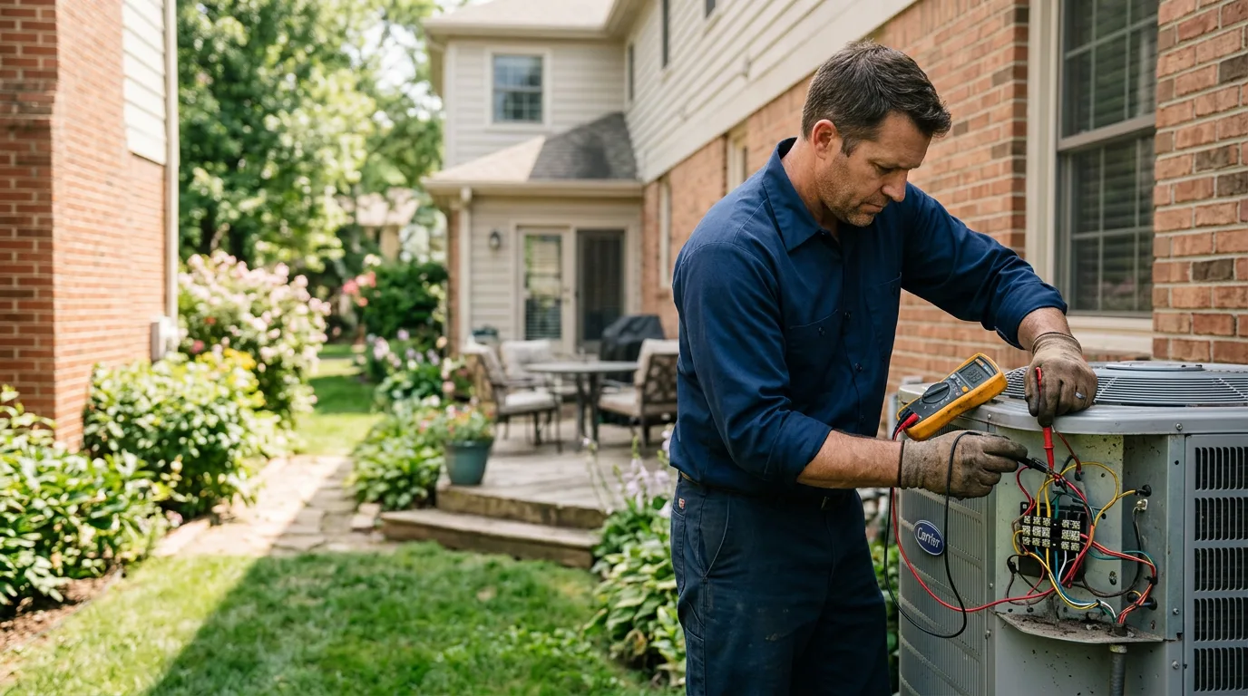 HVAC technician working near Painesville, OH